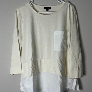 Alfani Top White Long Sleeve Women XL Lightweight Outdoorsy‎ Minimalist Grandma